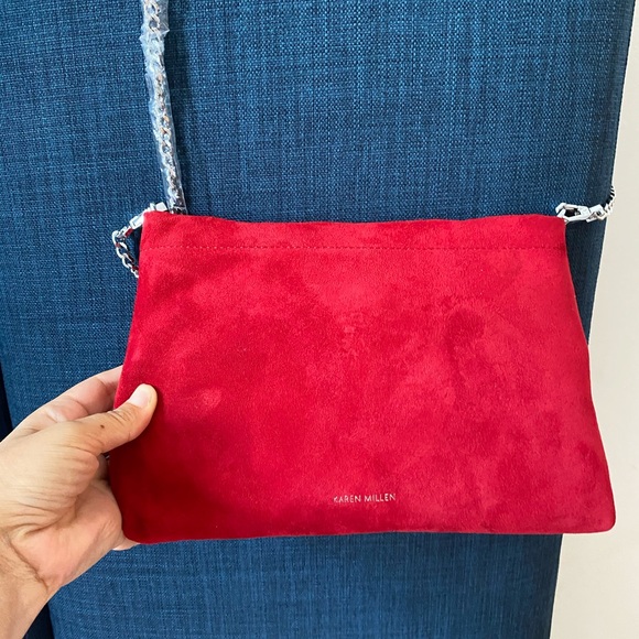 karen millen red suede bag